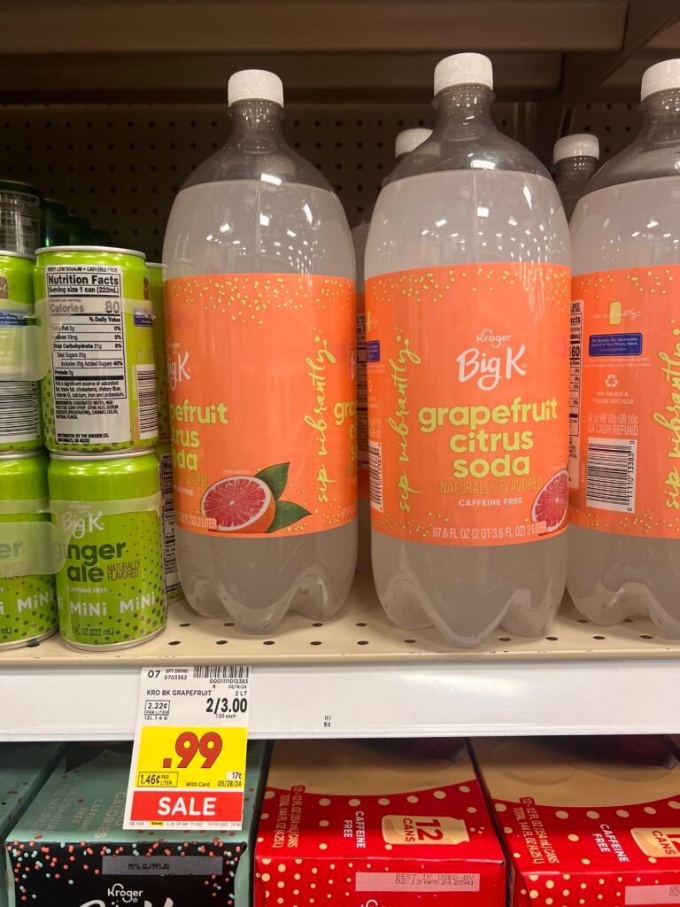 Big K 2 liter Soda Bottles Kroger Shelf Image