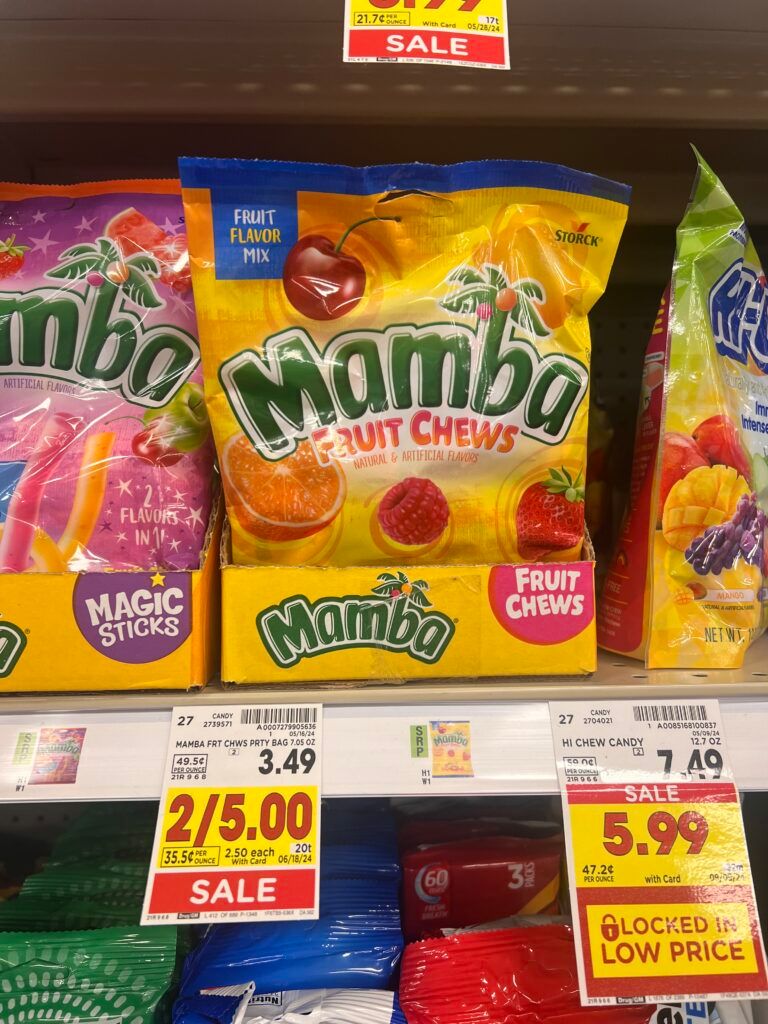 Mamba Fruit Chews kroger shelf image