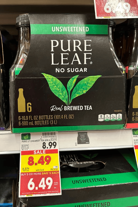 Pure Leaf Tea Kroger Shelf Image