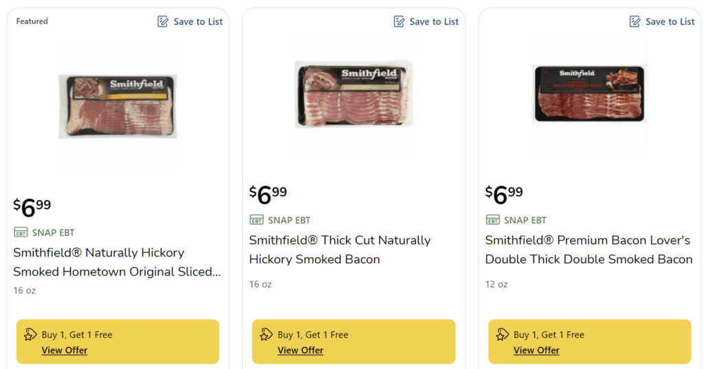 Smithfield Bacon Kroger Image