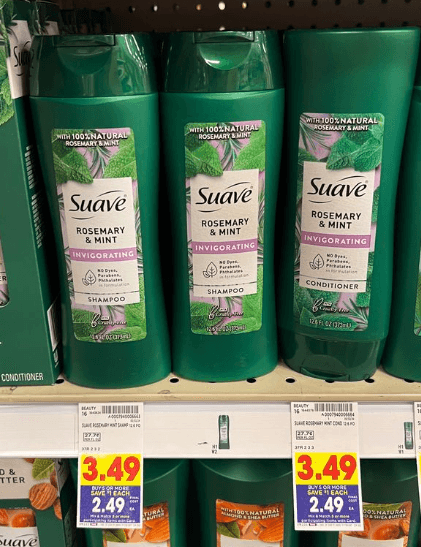 Suave Shampoo and Conditioner Kroger Shelf Image