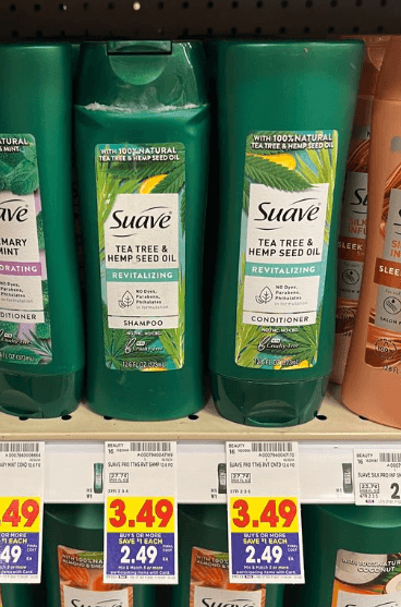 Suave Shampoo and Conditioner Kroger Shelf Image