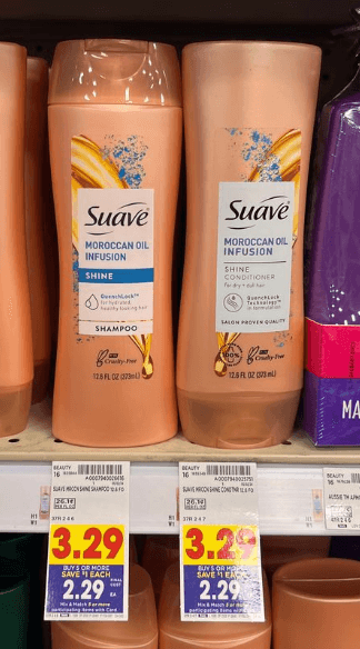 Suave Shampoo and Conditioner Kroger Shelf Image
