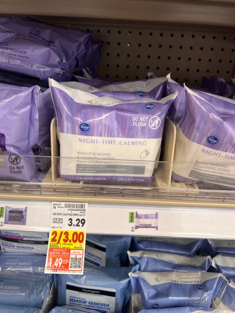 kroger facial wipes shelf image (1)