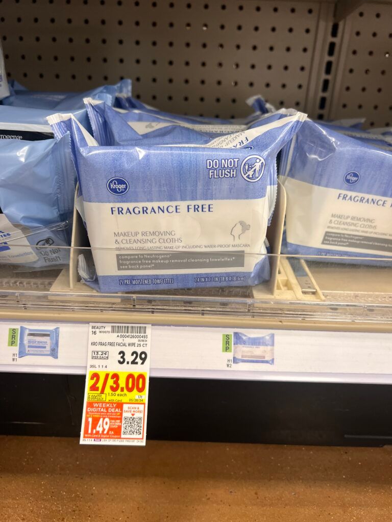 kroger facial wipes shelf image (1)