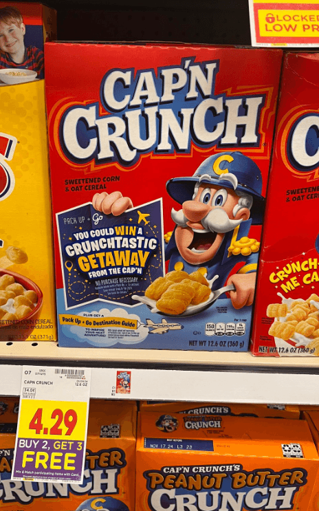quaker Cap'n Crunches Cereal Kroger Shelf Image