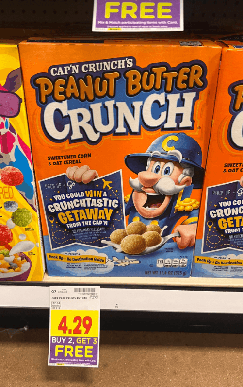 quaker Cap'n Crunches Cereal Kroger Shelf Image