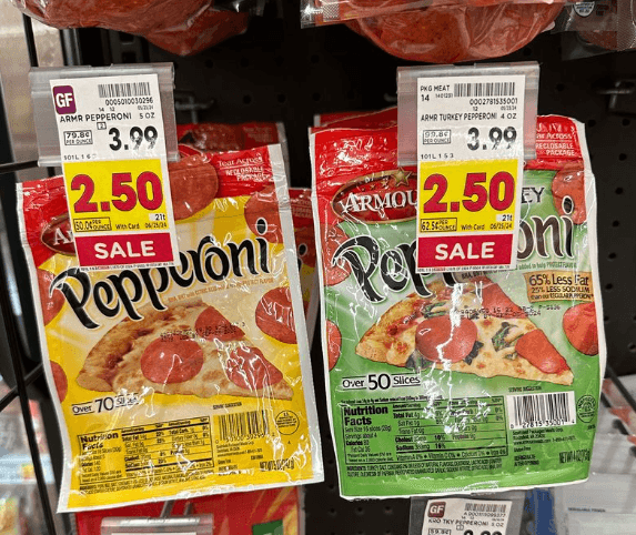 Armour Pepperoni Kroger Shelf Image