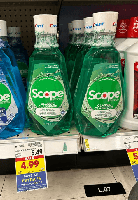 Crest Scope Mouthwash Kroger Shelf Image