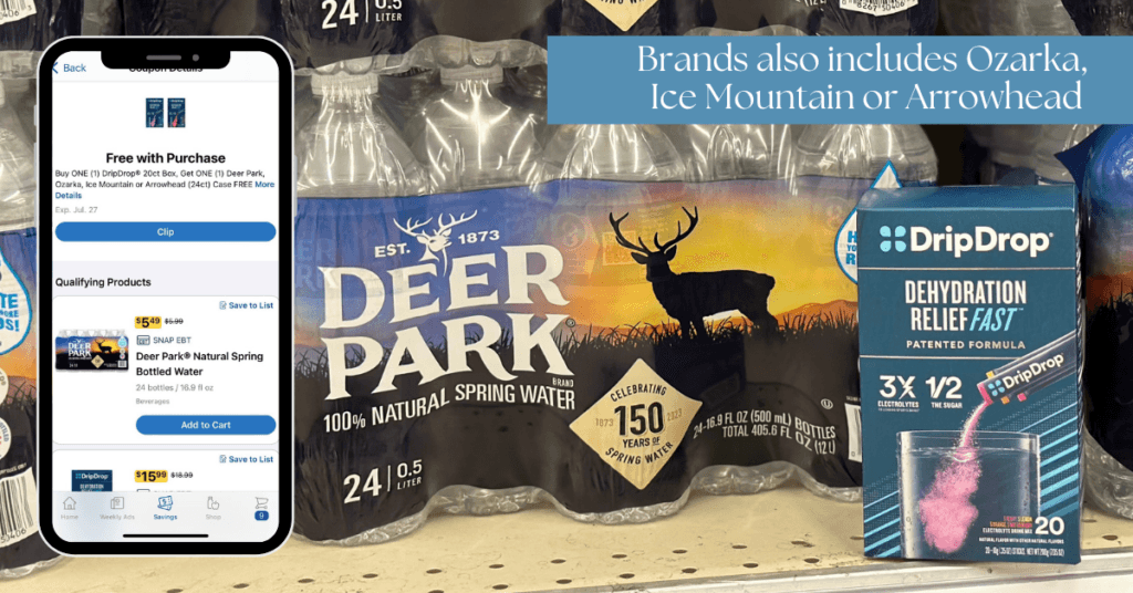 DripDrop and Water Kroger Digital Coupon