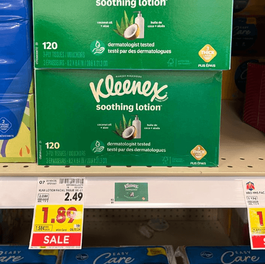Kleenex Tissues Kroger Shelf Image
