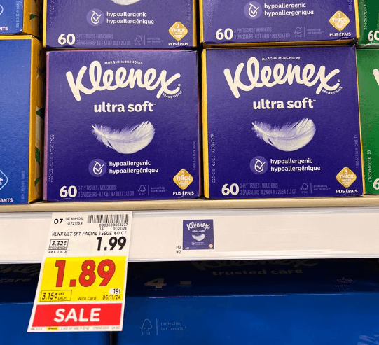 Kleenex Tissues Kroger Shelf Image