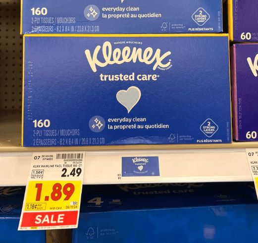 Kleenex Tissues Kroger Shelf Image
