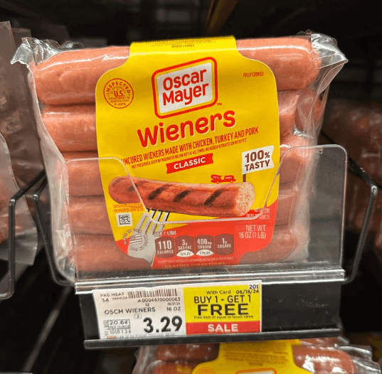 Oscar Mayer Hot Dogs Kroger Shelf Image