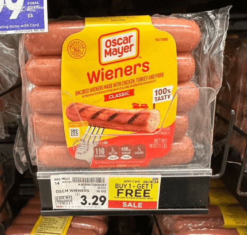 Oscar Mayer Hot Dogs Kroger Shelf Image