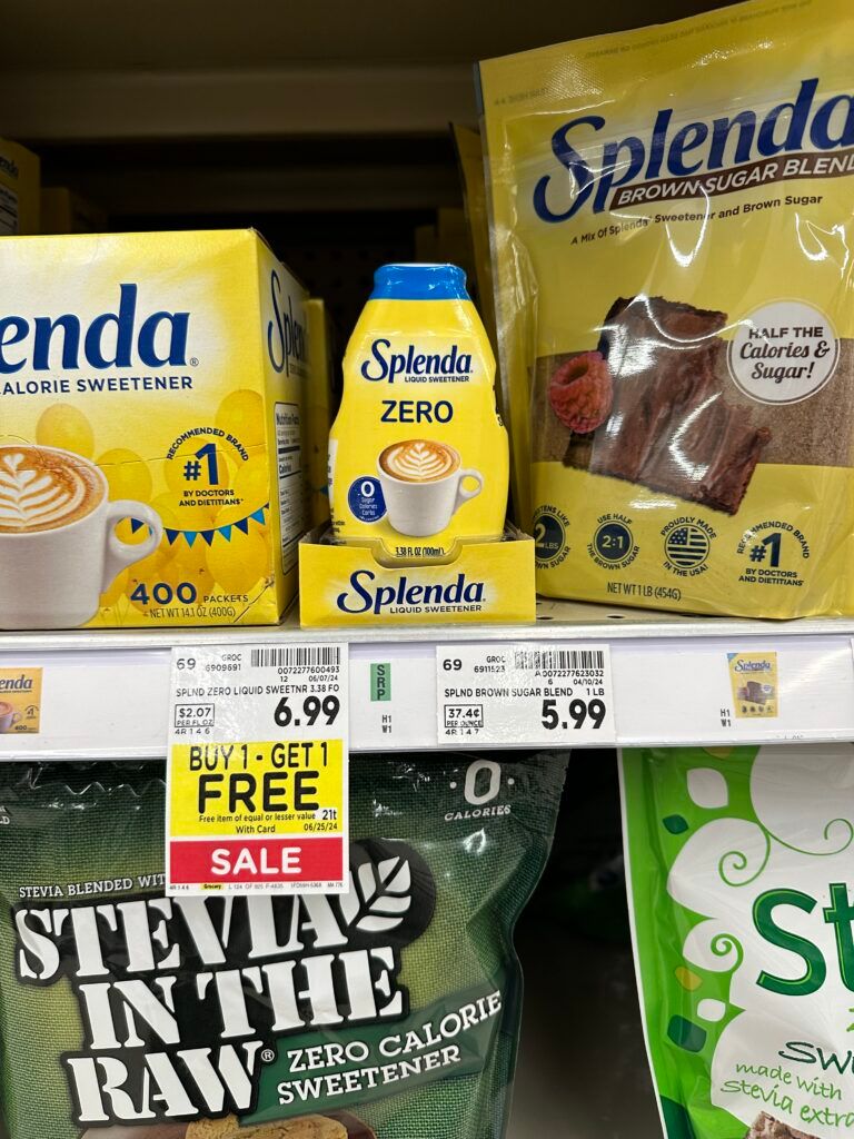 Splenda and Splenda Stevia Kroger Shelf Image