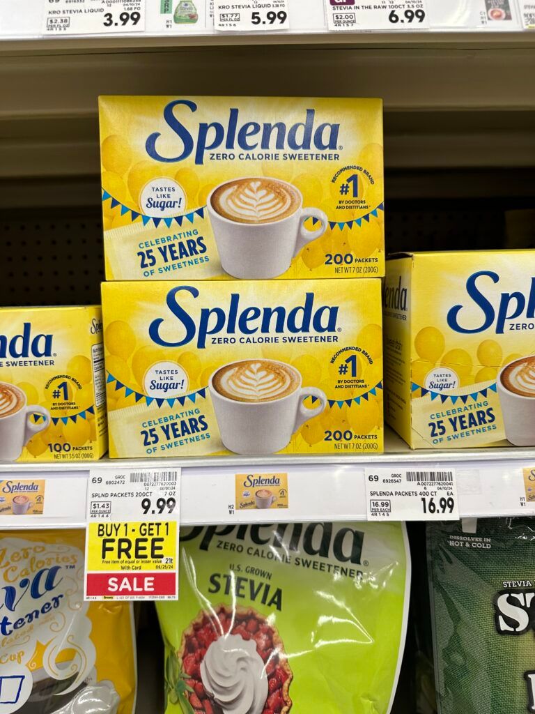 Splenda and Splenda Stevia Kroger Shelf Image