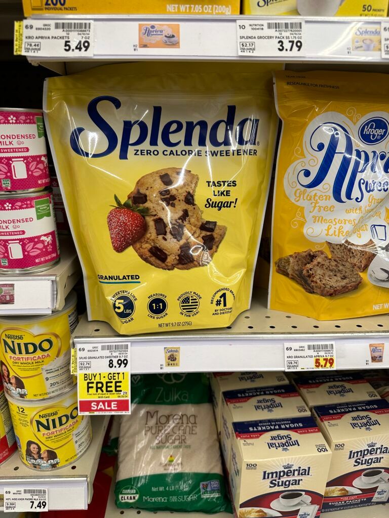 Splenda and Splenda Stevia Kroger Shelf Image
