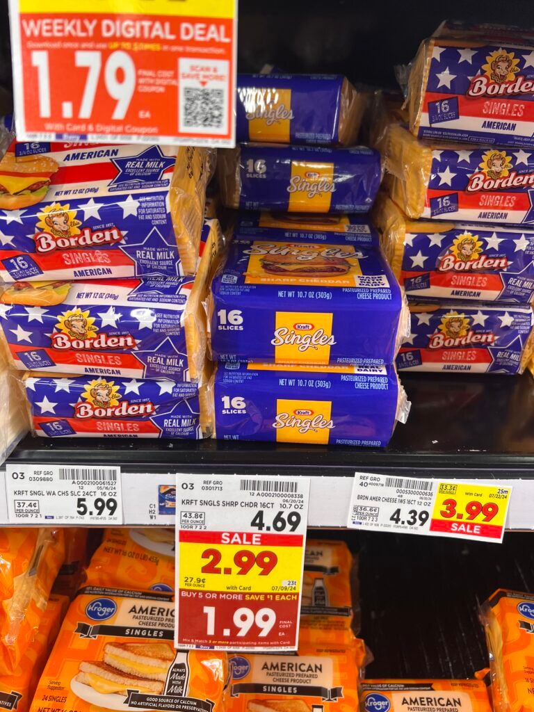 kraft singles kroger shelf image