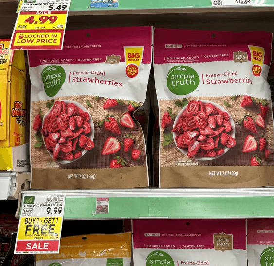 Simple Truth Freeze Dried Strawberries Kroger Shelf Image