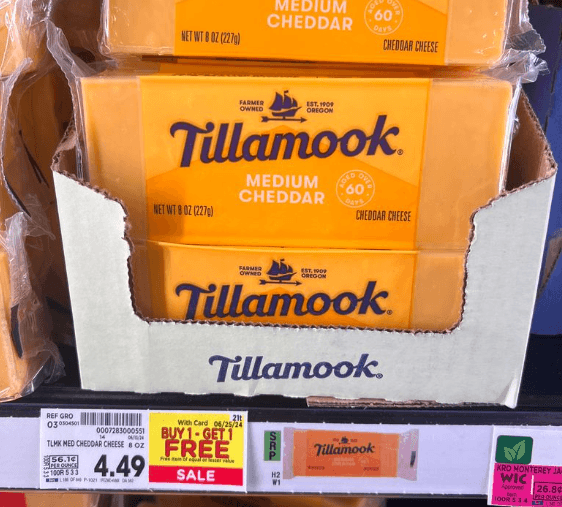 Tillamook Cheese Kroger Shelf Image