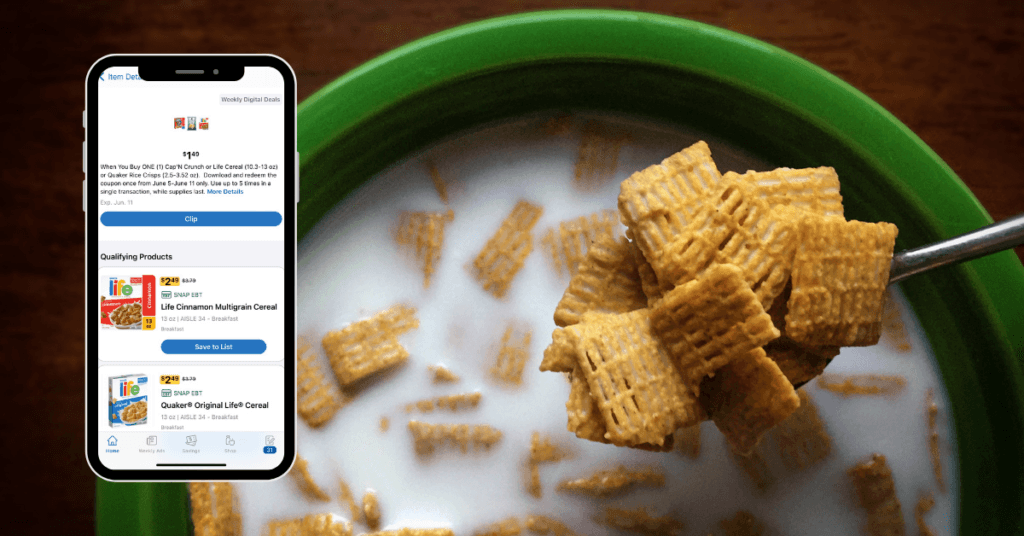 capn crunch, life and quaker crisps digital