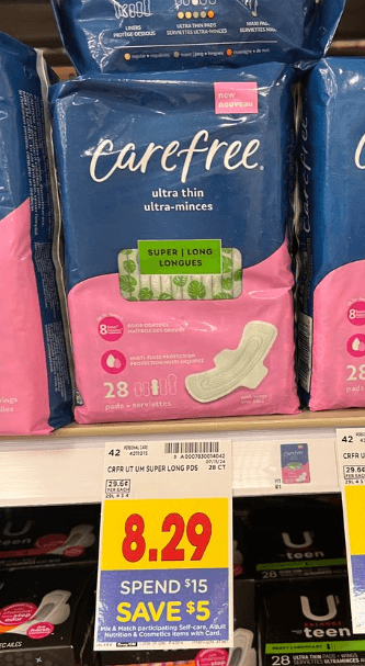 Carefree Pads Kroger Shelf image