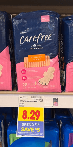 Carefree Pads Kroger Shelf image
