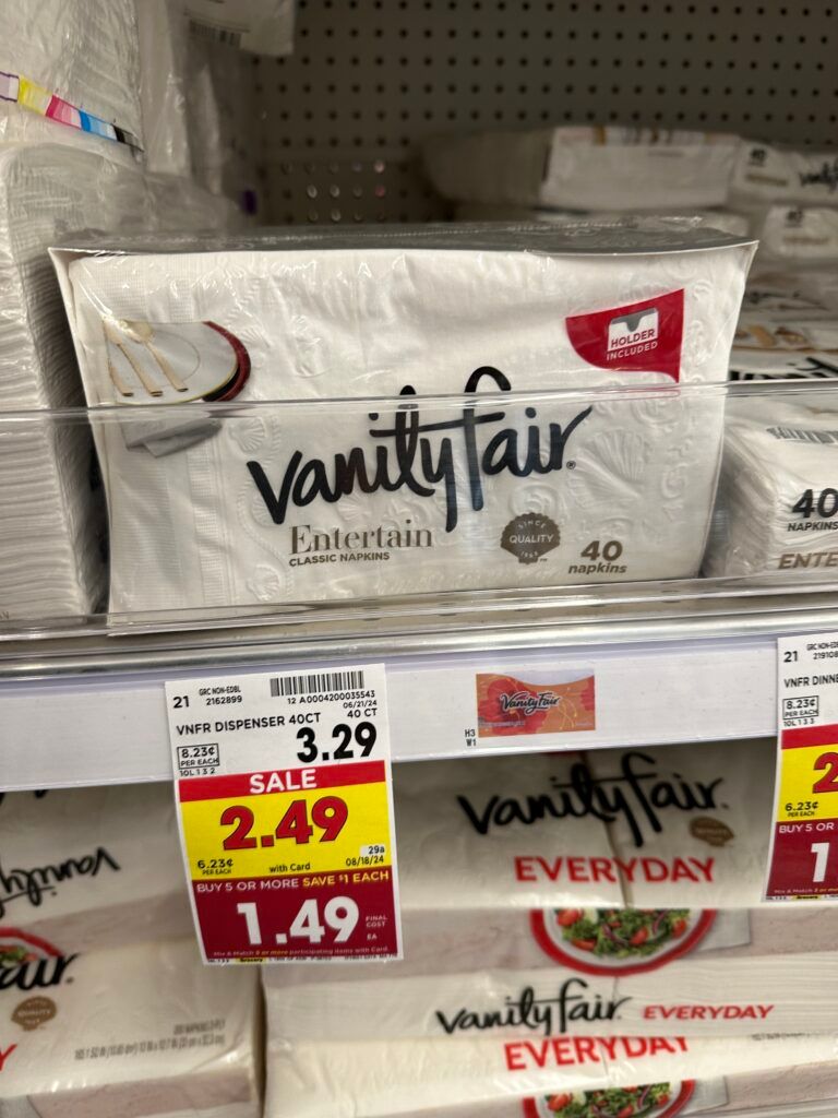 vanity fair napkins kroger shelf image
