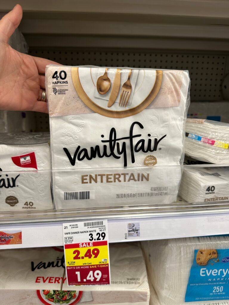 vanity fair napkins kroger shelf image