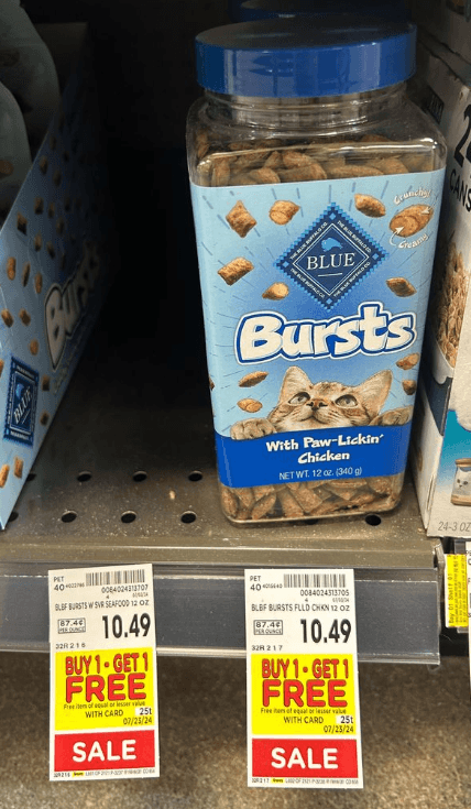 blue cat treats kroger shelf image