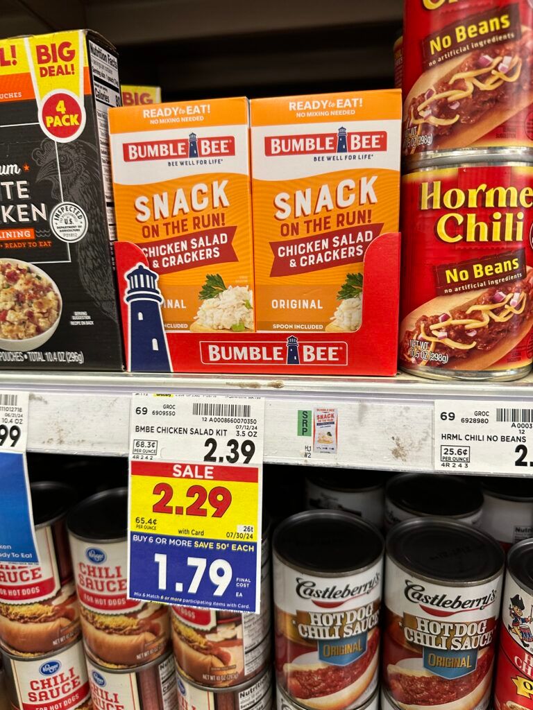 bumble bee snack on the run kroger shelf image (1)