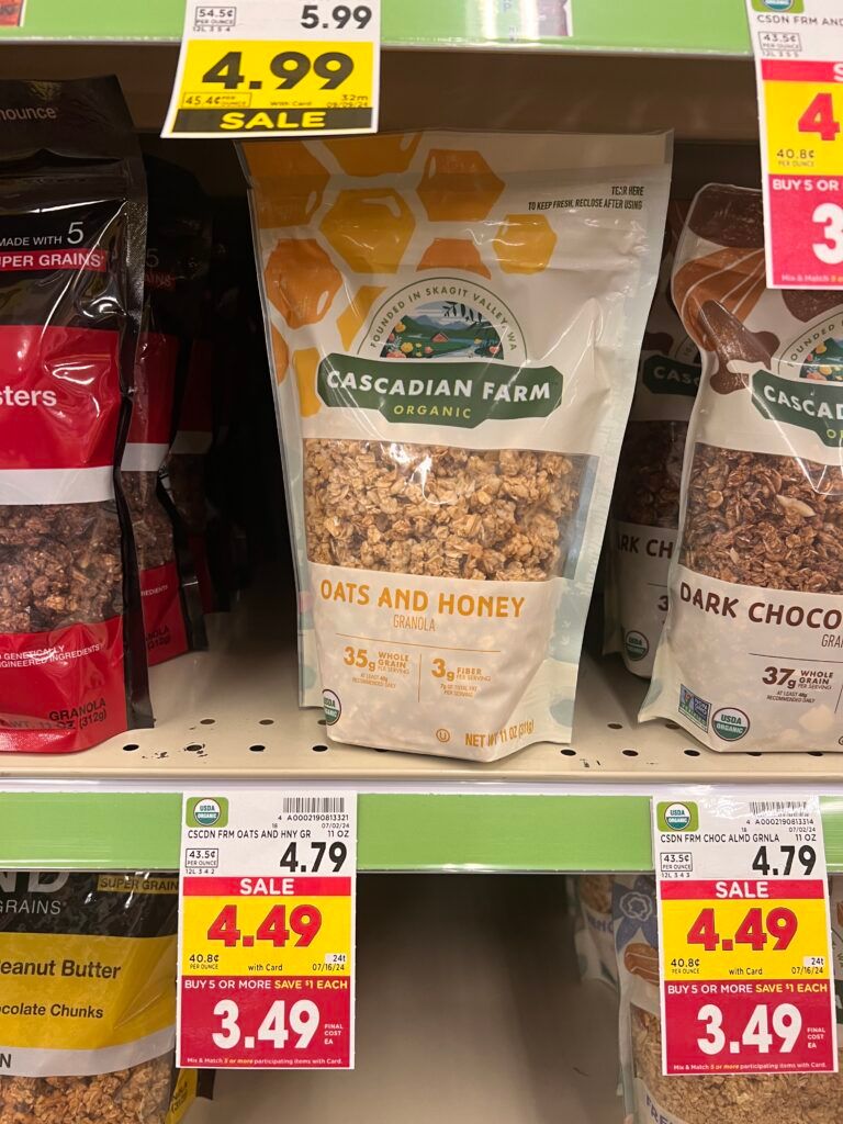 cascadian farm granola kroger shelf image (1)