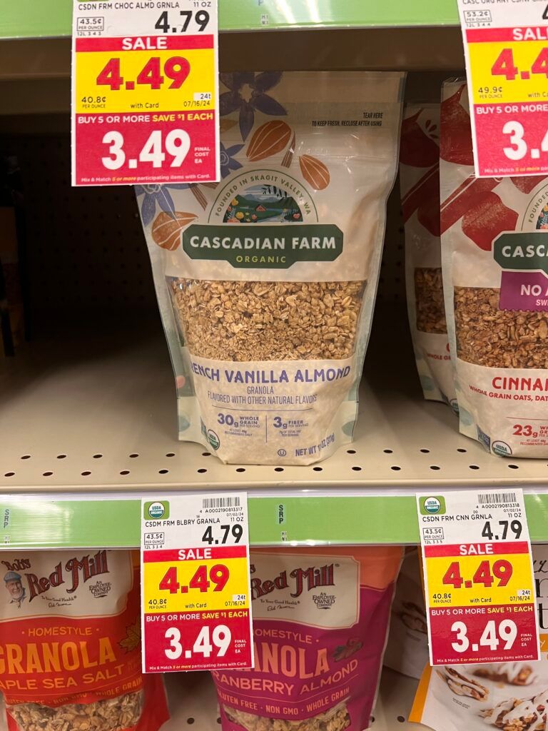 cascadian farm granola kroger shelf image (1)