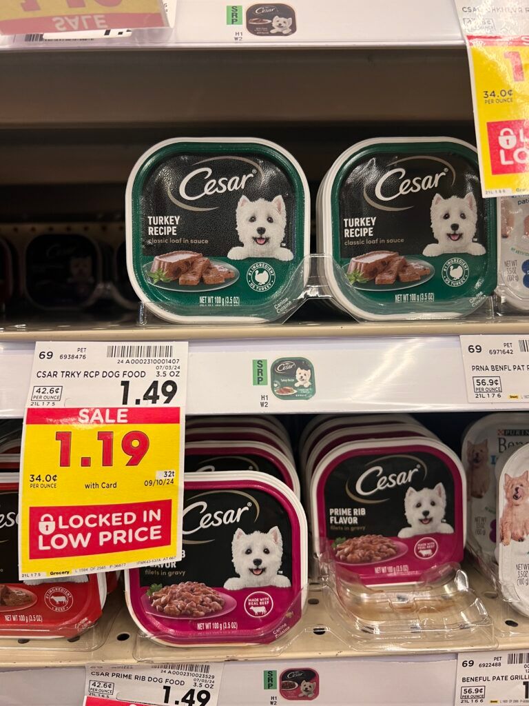 cesar dog food kroger shelf image (1)