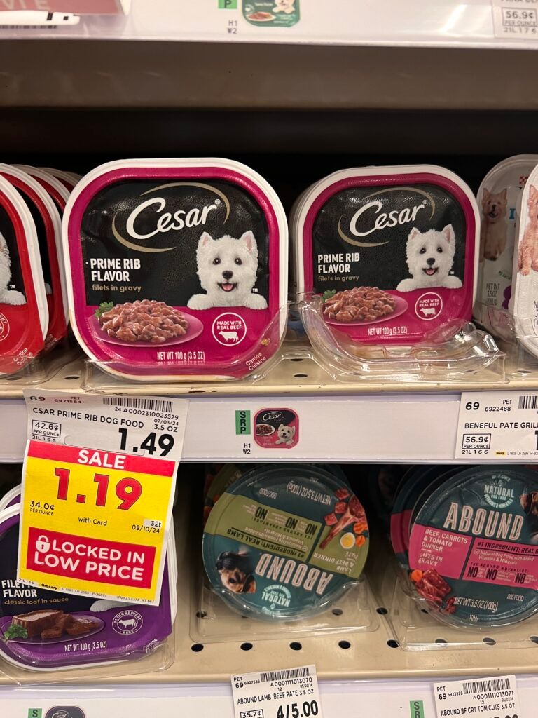 cesar dog food kroger shelf image (1)