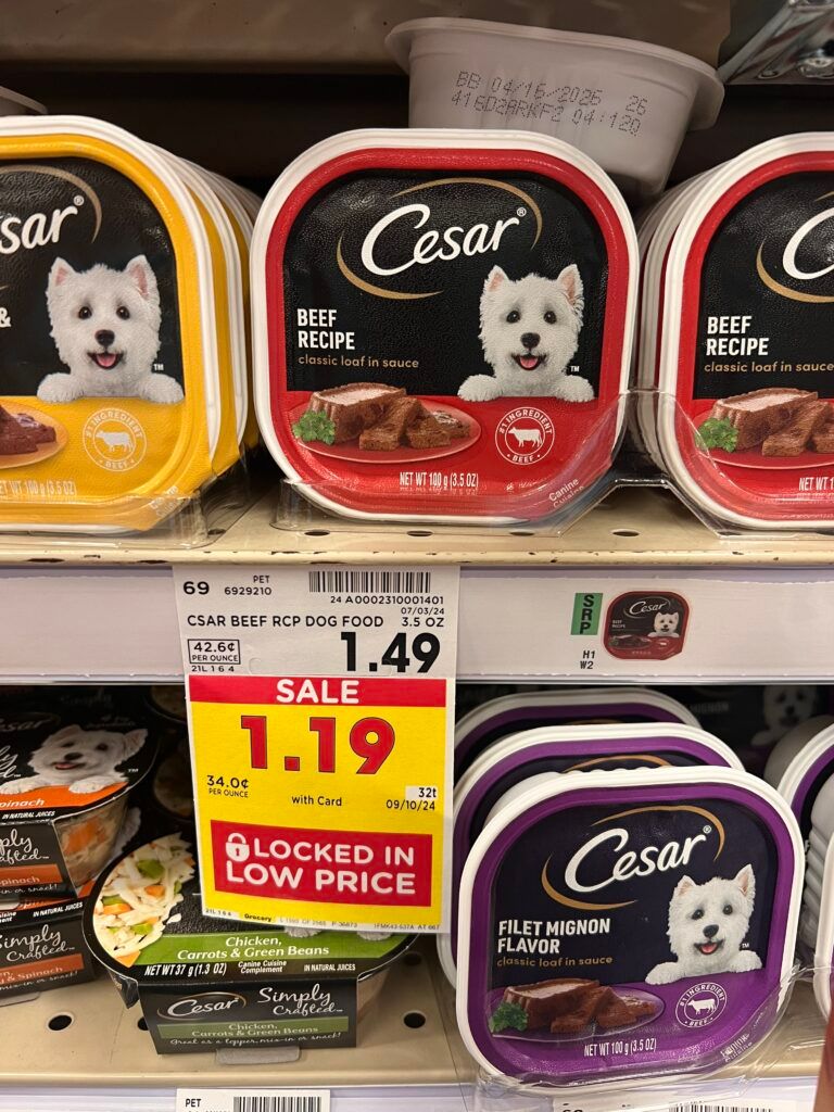 cesar dog food kroger shelf image (1)