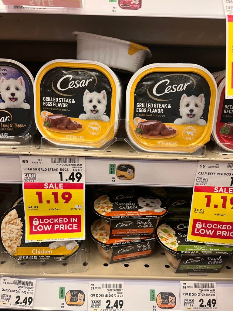 cesar dog food kroger shelf image (1)
