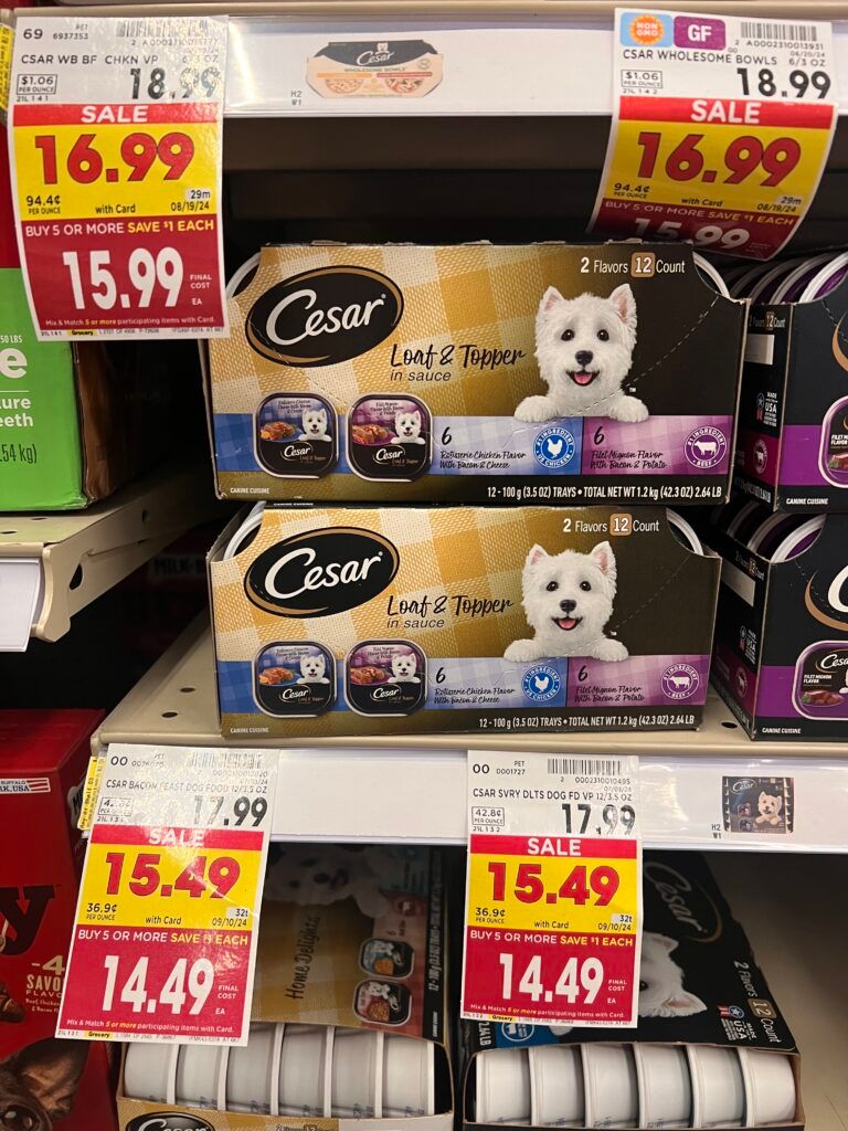 cesar dog food kroger shelf image (1)