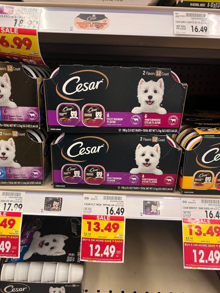 cesar dog food kroger shelf image (1)