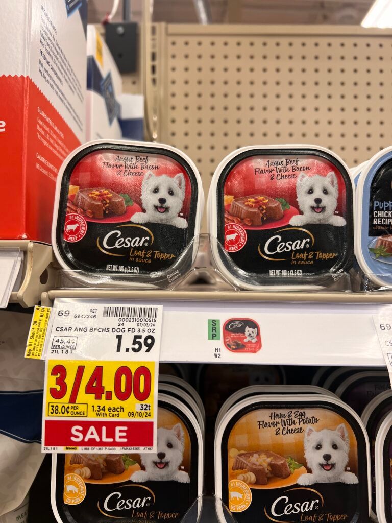 cesar dog food kroger shelf image (1)