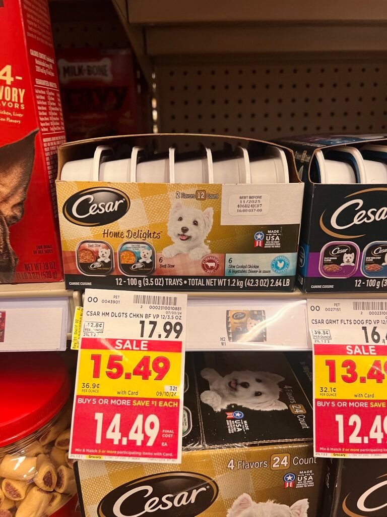 cesar dog food kroger shelf image (1)