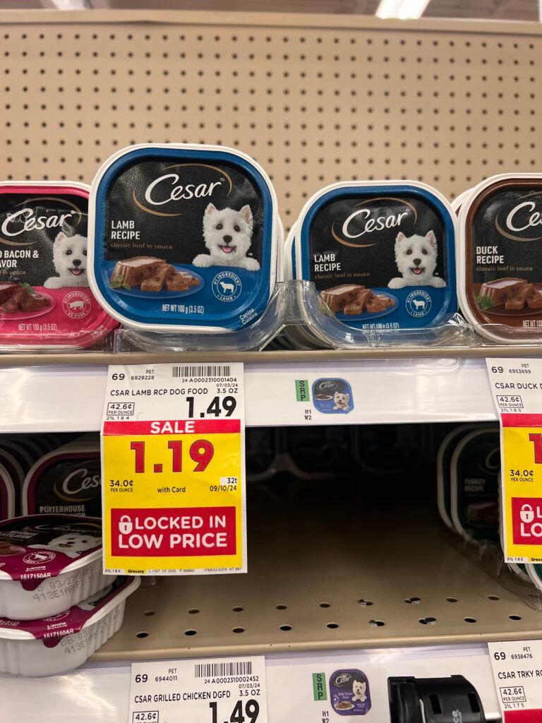 cesar dog food kroger shelf image (1)