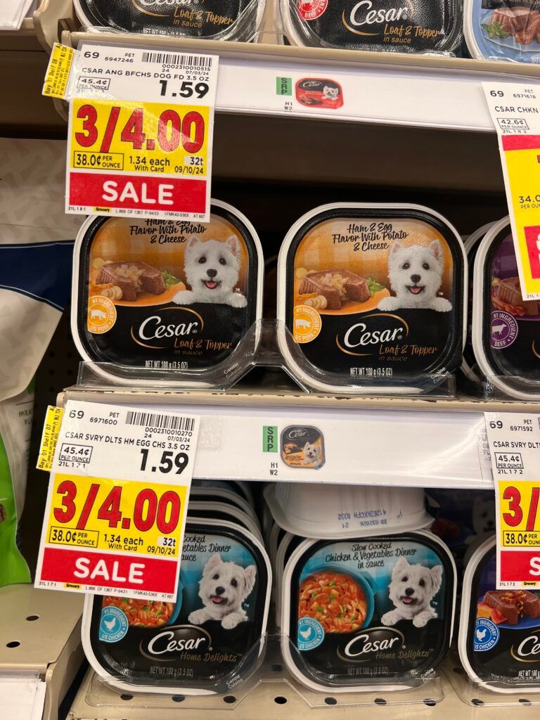 cesar dog food kroger shelf image (1)