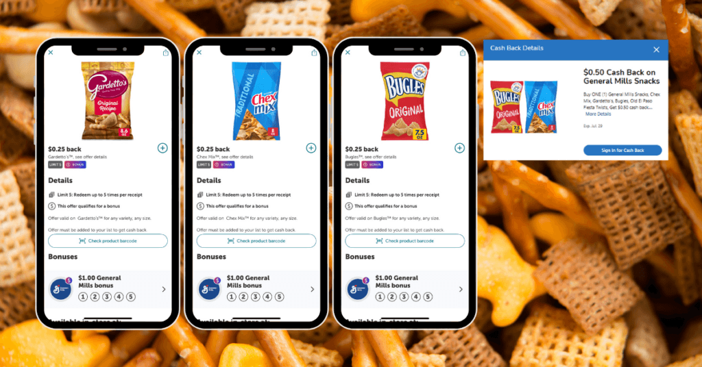 chex. bugles, gardettos mega ib kcb