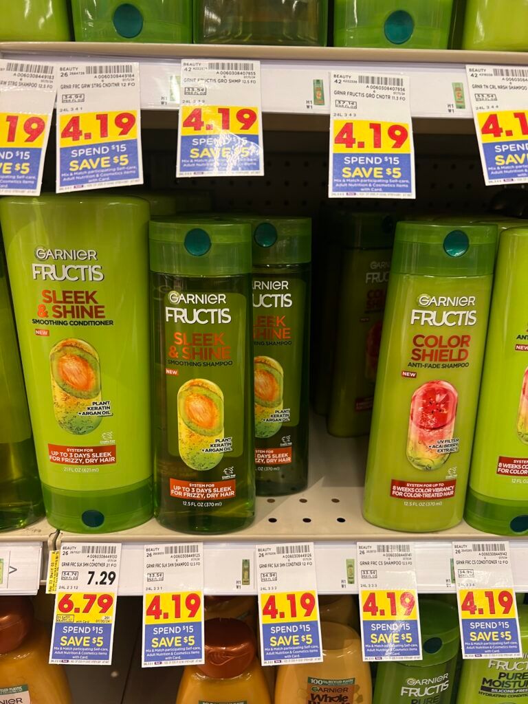 garnier fructis shampoo and conditioner kroger shelf image (1)