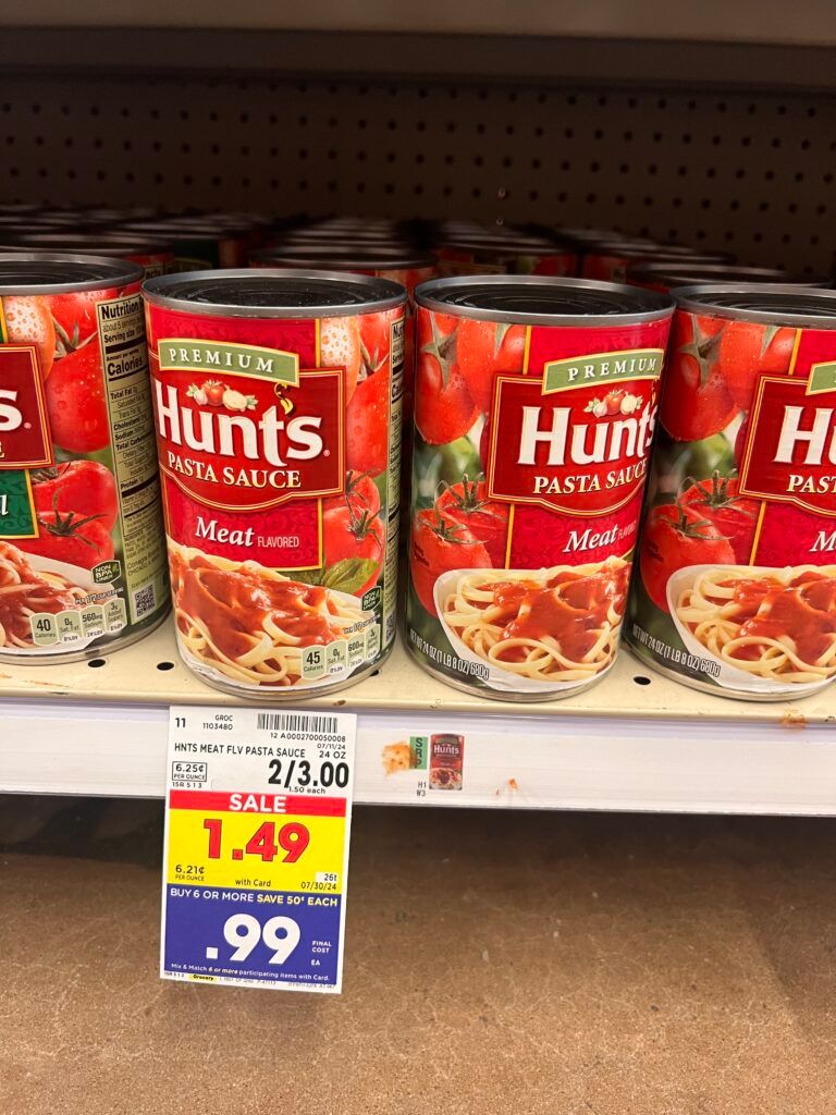 hunts pasta sauce kroger shelf image (1)