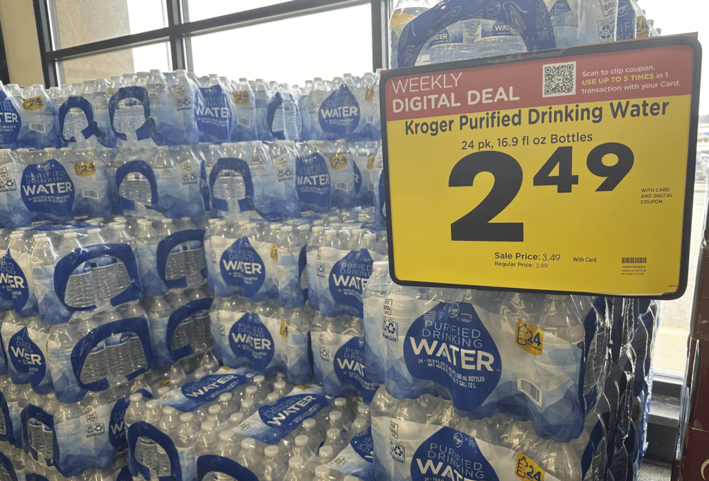 kroger water shelf image