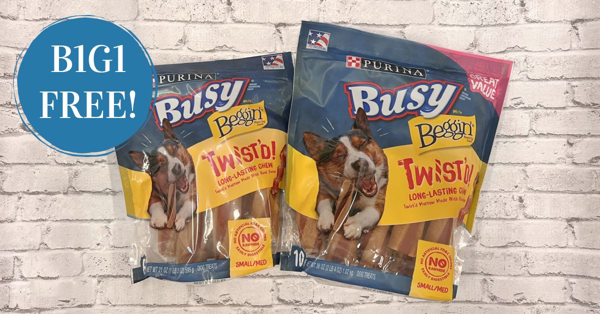 Purina Beggin' & Busy Dog Treats are B1G1 FREE at Kroger! (up to $18.29 ...