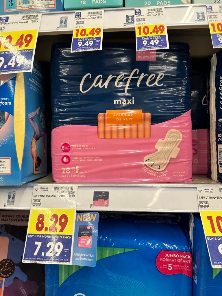 carefree pads Kroger shelf Image